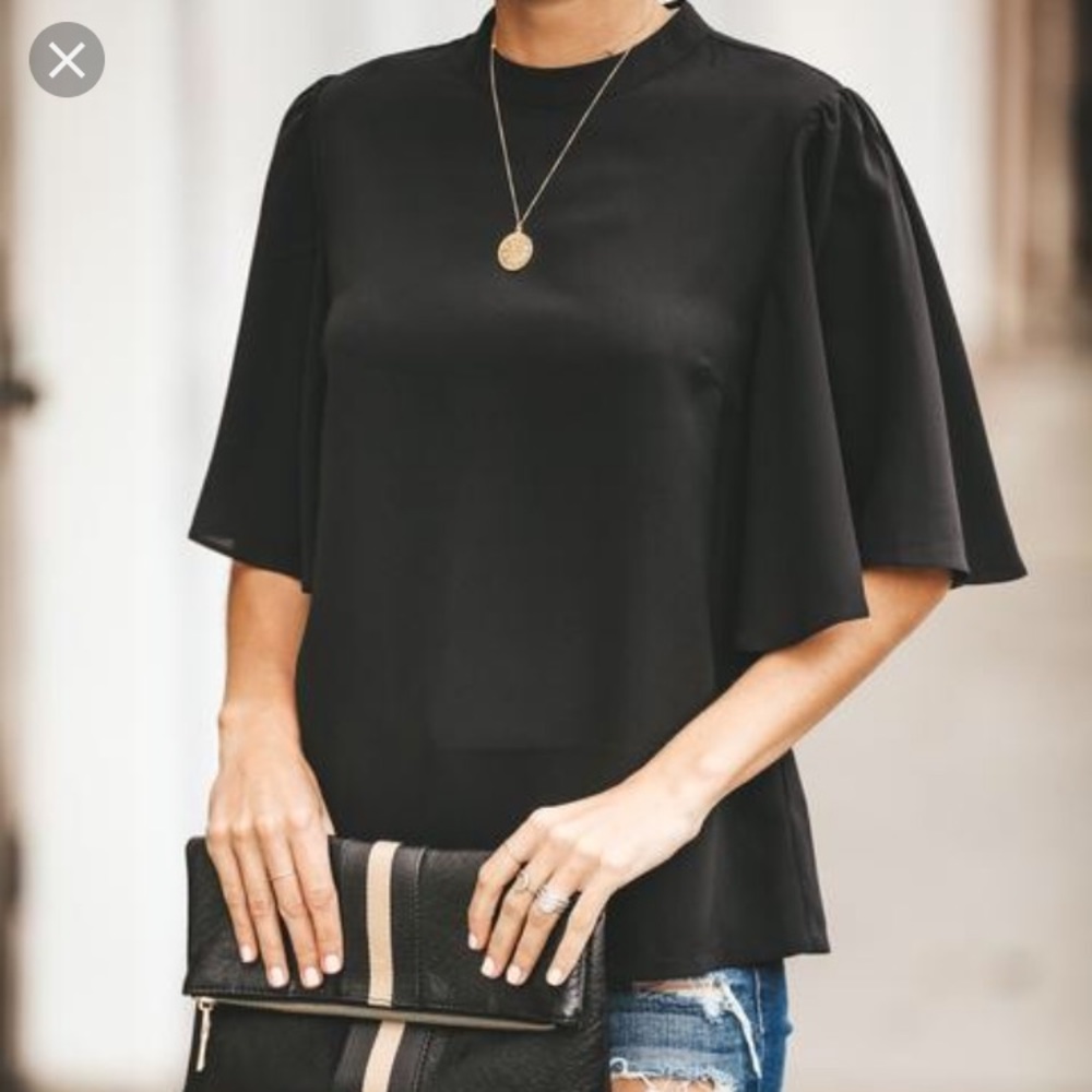 Vici Black flutter blouse